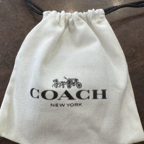 Coach Rainbow Quilted C Tag Gold-Tone Drop Earrings New With Pouch & Tag - Picture 6 of 6